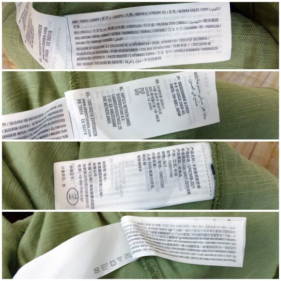 Abercrombie & Fitch Jumpsuit Womens XLT Army Green Short Sleeves Utility Boho - Picture 11 of 11